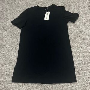 SHEIN Black Short Sleeve Shift Dress